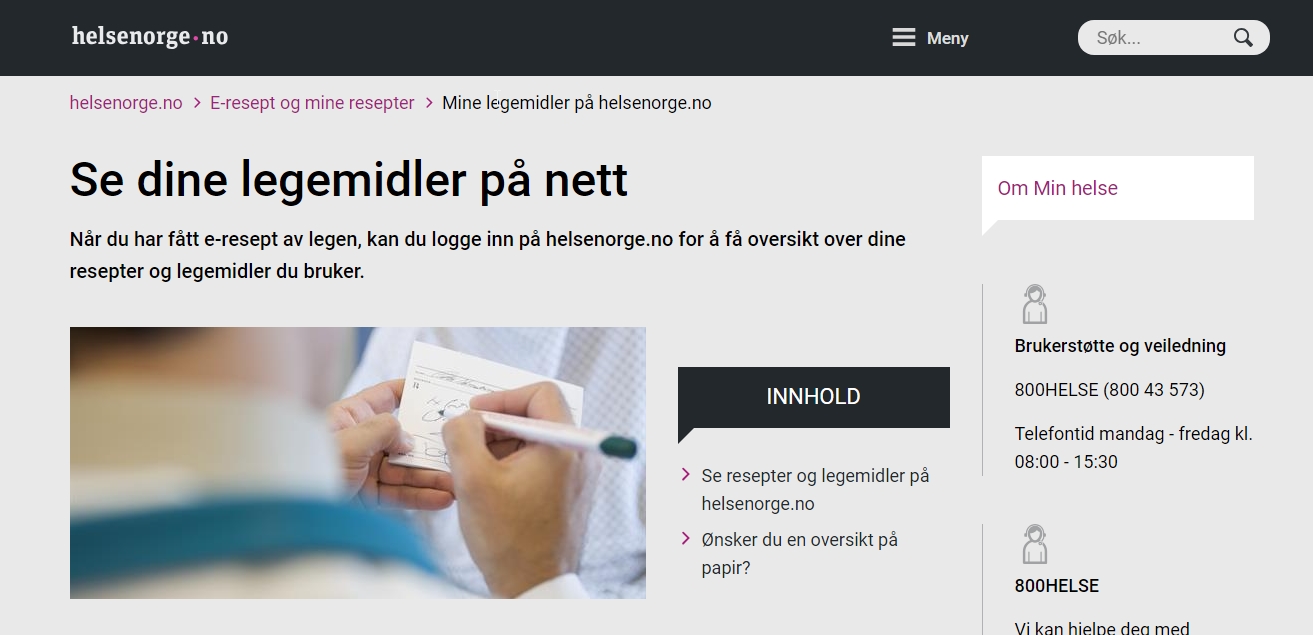 Etter 15. september må legemiddelbrukere sjekke ut reseptene sine her - på helsenorge.no.